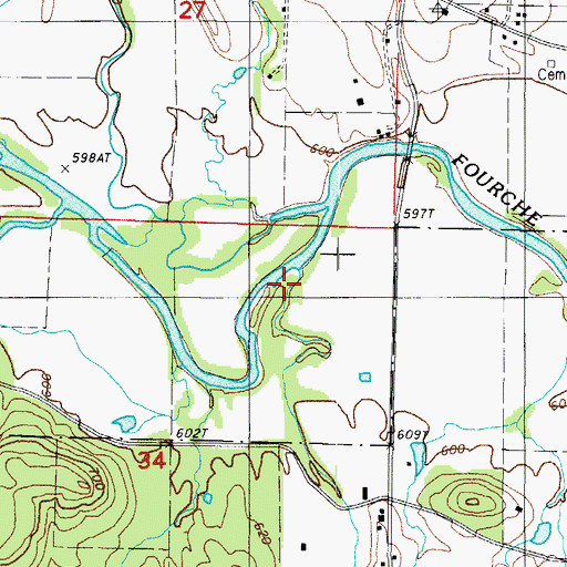 Topographic Map of Turkey Creek, AR