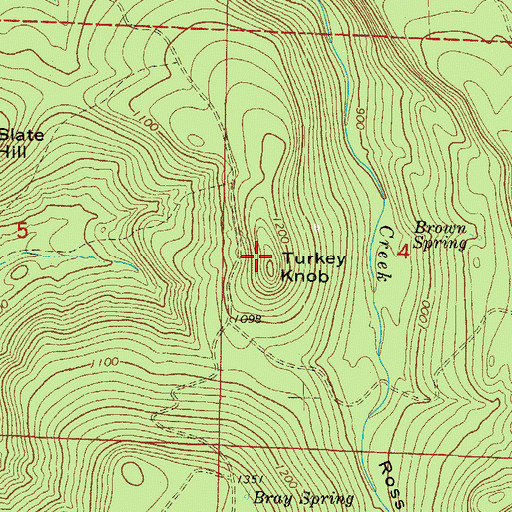 Topographic Map of Turkey Knob, AR
