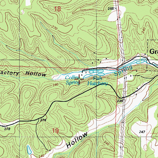 Topographic Map of Gravois Mills Spring, MO
