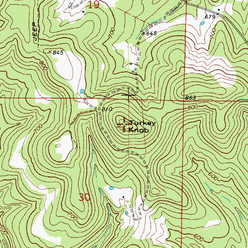 Topographic Map of Turkey Knob, AR