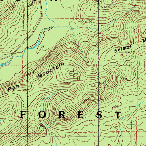Topographic Map of Turkey Pen Mountain, AR