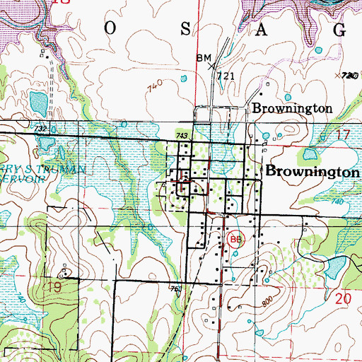 Topographic Map of Consville (historical), MO