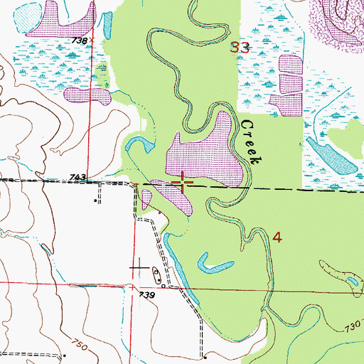 Topographic Map of Lake George (historical), MO