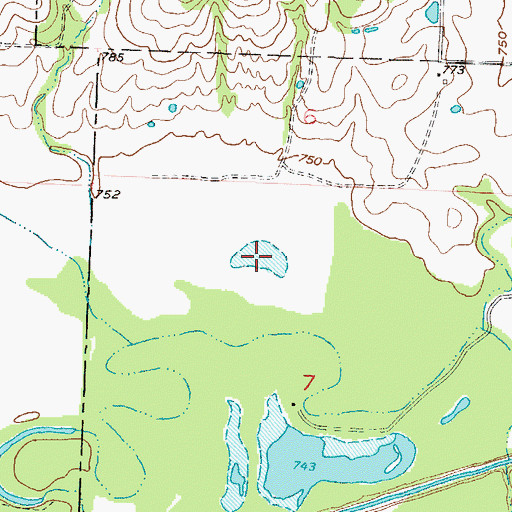 Topographic Map of Little Lake, MO