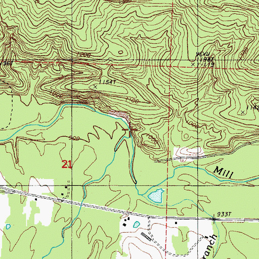Topographic Map of Turner Creek, AR