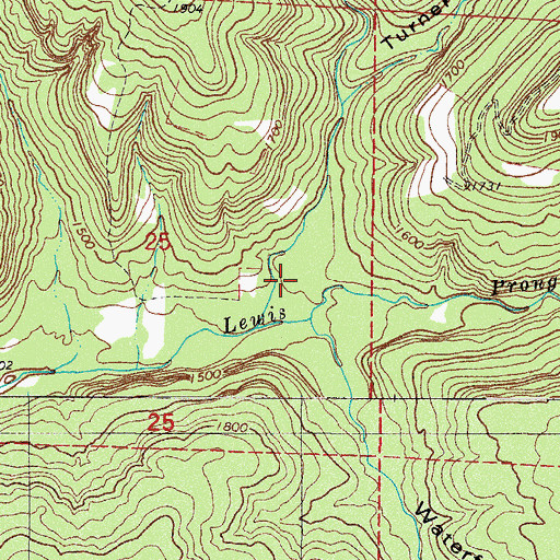 Topographic Map of Turner Hollow, AR