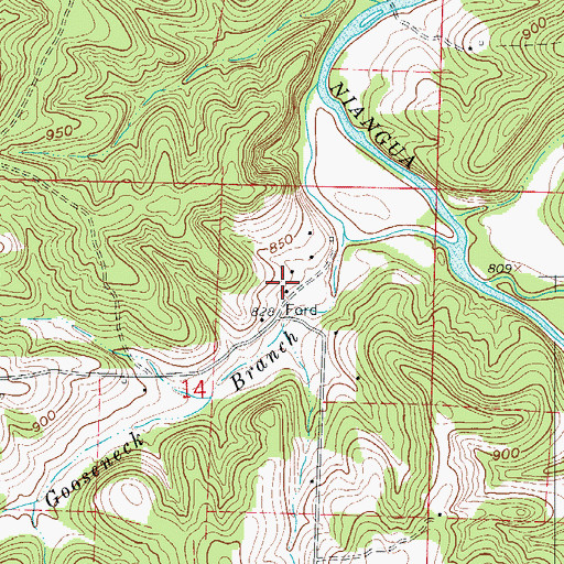 Topographic Map of Almon, MO