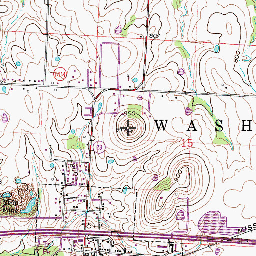 Topographic Map of Knobs, MO