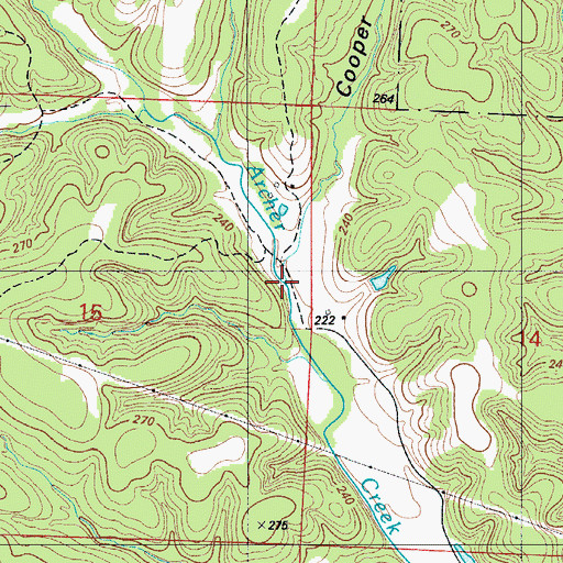 Topographic Map of Cooper Hollow, MO
