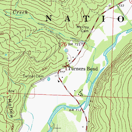 Topographic Map of Turners Bend, AR