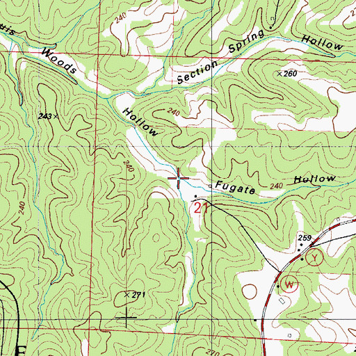 Topographic Map of Fugate Hollow, MO