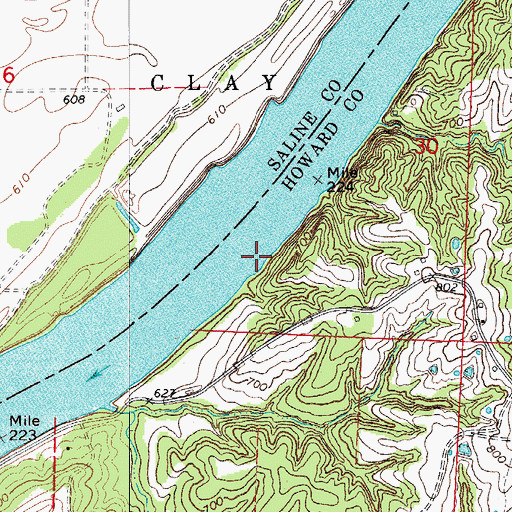 Topographic Map of Bluff Port Reach, MO