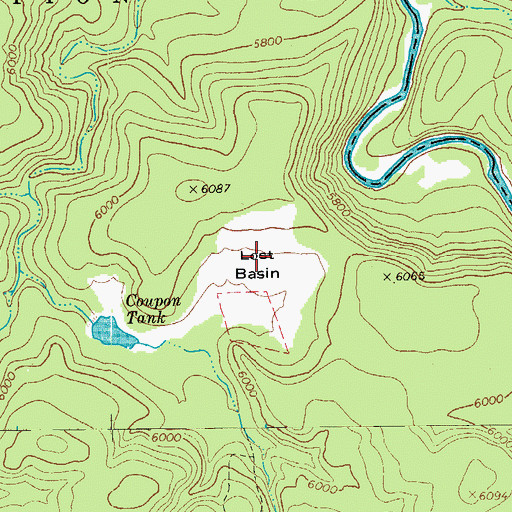 Topographic Map of Lost Basin, AZ