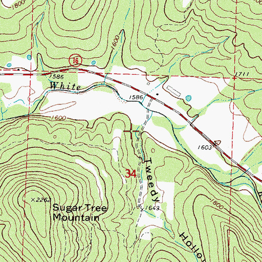 Topographic Map of Tweedy Hollow, AR