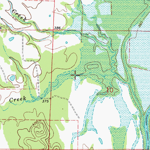 Topographic Map of Twomile Creek, AR