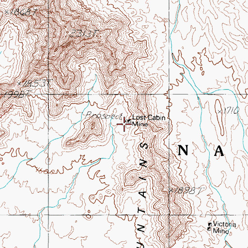 Topographic Map of Lost Cabin Mine, AZ
