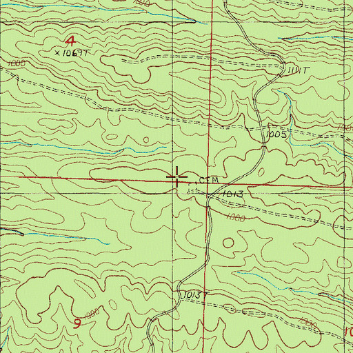 Topographic Map of Union Cemetery, AR