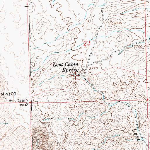 Topographic Map of Lost Cabin Spring, AZ