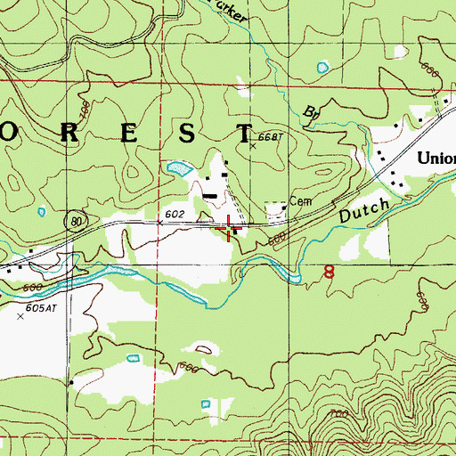Topographic Map of Union Hill Church, AR
