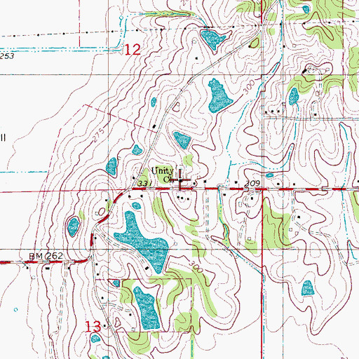 Topographic Map of Unity Church, AR