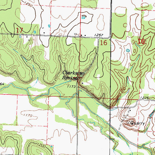 Topographic Map of Clarkson, MO