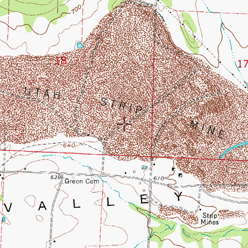 Topographic Map of Utah Strip Mine, AR