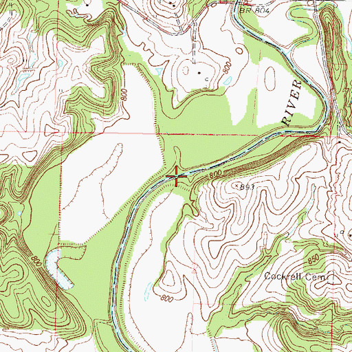 Topographic Map of Shanks Branch, MO