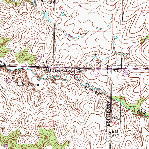 Topographic Map of Big Creek, MO