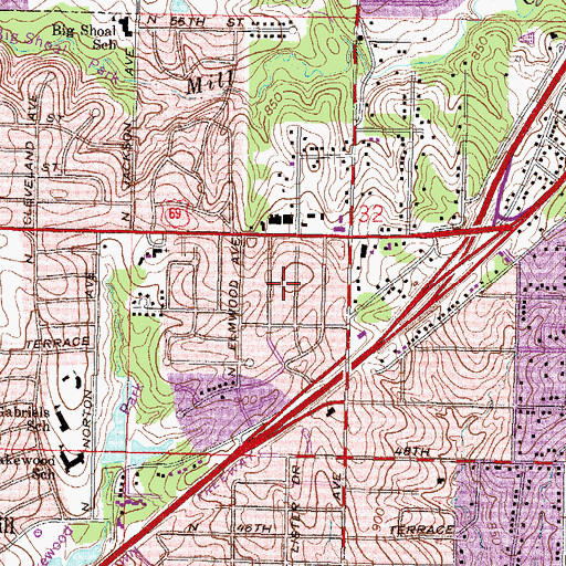 Topographic Map of Winnetonka, MO
