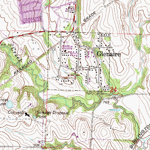 Topographic Map of Urban Lake (historical), MO