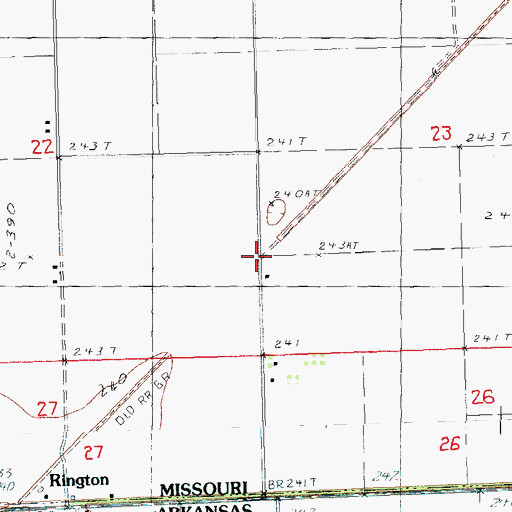 Topographic Map of Caneer, MO