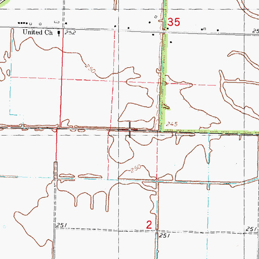 Topographic Map of North Deering Ditch, MO