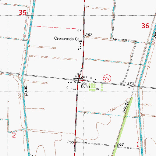 Topographic Map of Dunn, MO