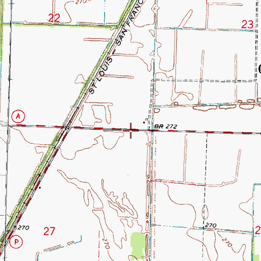 Topographic Map of Brinkerhoff (historical), MO