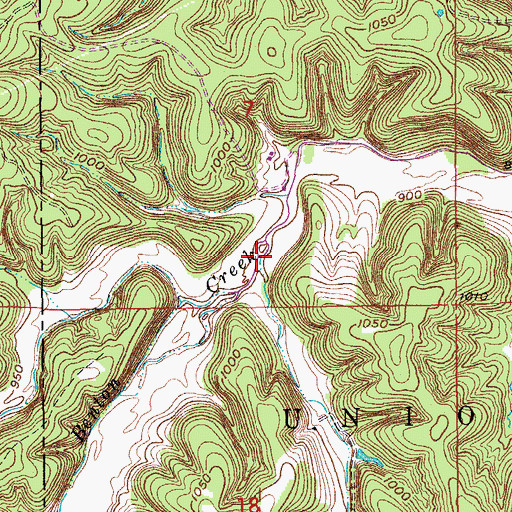 Topographic Map of Lay Branch, MO