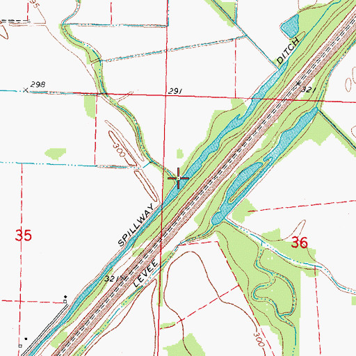 Topographic Map of Black Bayou, MO