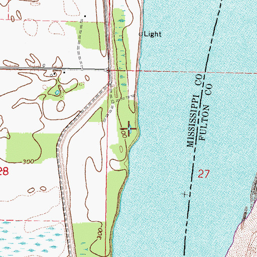 Topographic Map of Dorena Crevasse, MO