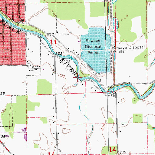 Topographic Map of Freemans Bend, MO