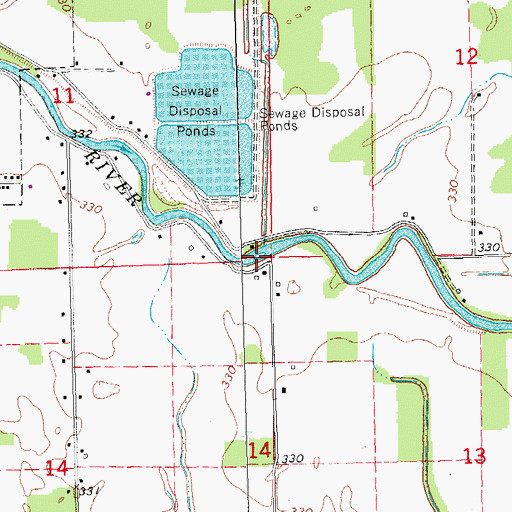 Topographic Map of Jackson Bar, MO