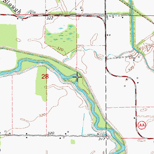 Topographic Map of Grape Vine Bend, MO