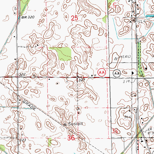 Topographic Map of Mayberry, MO