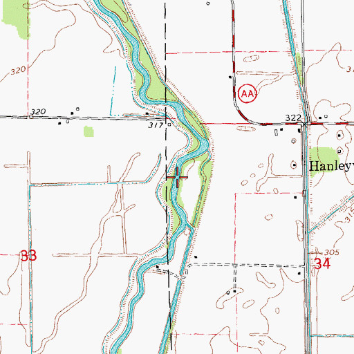 Topographic Map of Marshall Eddy, MO