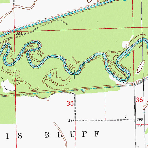 Topographic Map of Factory Bend, MO