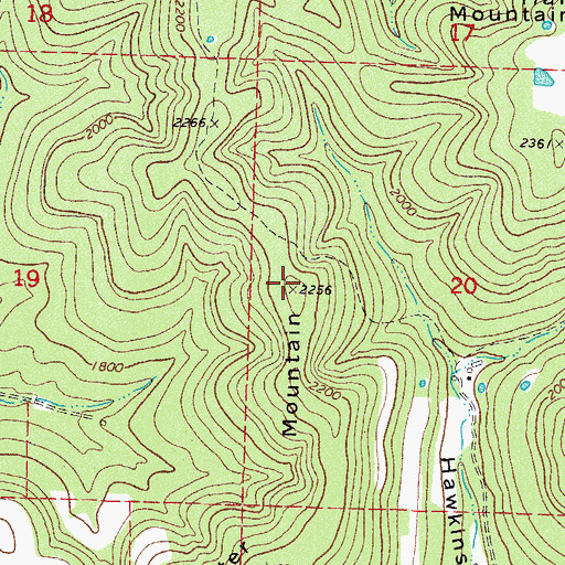 Topographic Map of Vandeventer Mountain, AR