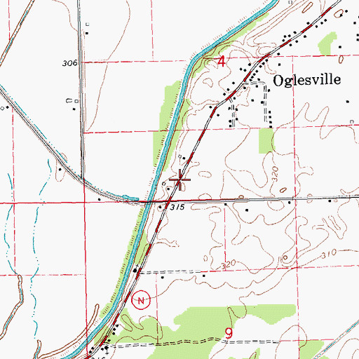 Topographic Map of Whitlow, MO
