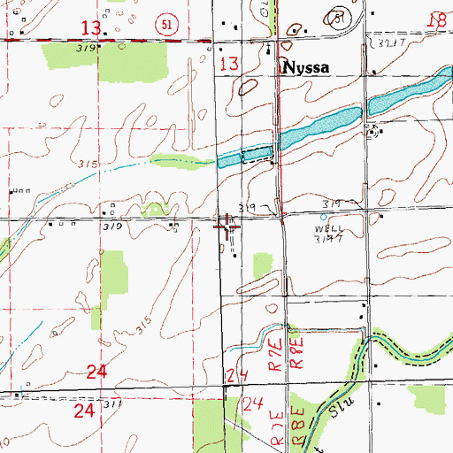 Topographic Map of Quercus, MO