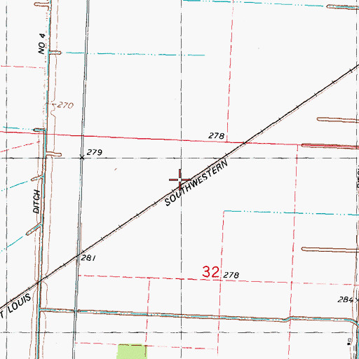 Topographic Map of Nordlow (historical), MO