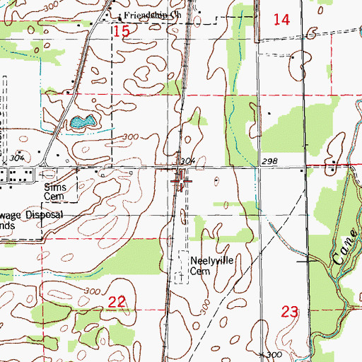 Topographic Map of Sims (historical), MO