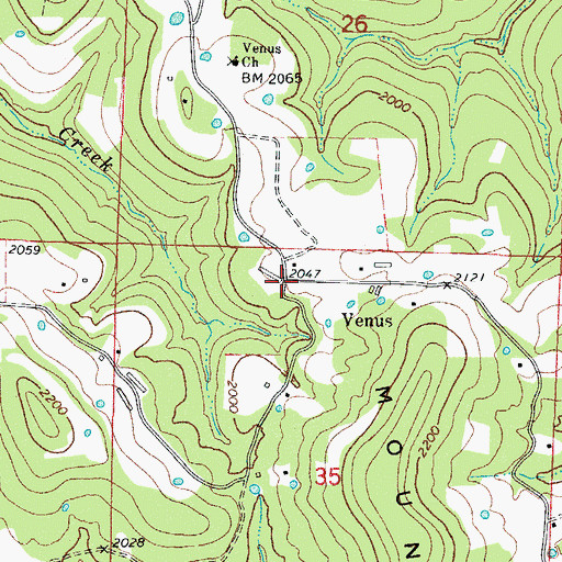 Topographic Map of Venus, AR