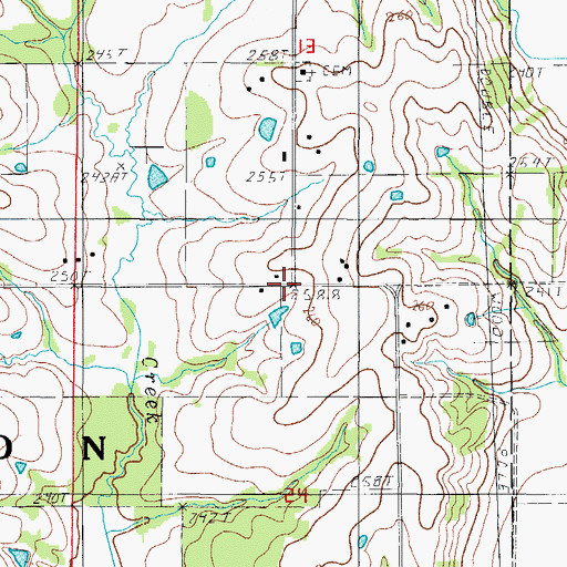 Topographic Map of Shott, MO